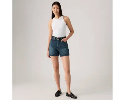 Levi's High Rise Cinch Mid-thigh Women's Shorts 31 In Blue