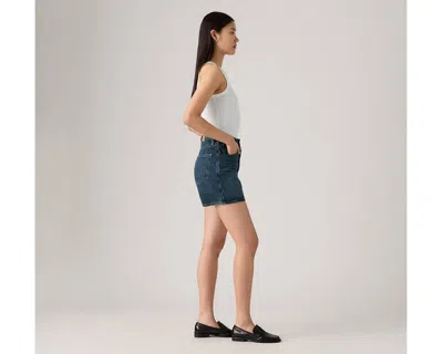 Levi's High Rise Cinch Mid-thigh Women's Shorts 31 In Blue