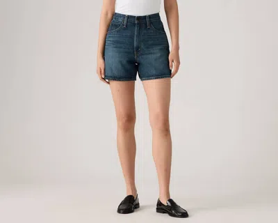 Levi's High Rise Cinch Mid-thigh Women's Shorts 31 In Blue