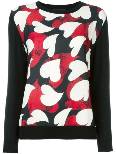 Boutique Moschino Heart Print Jumper In Red