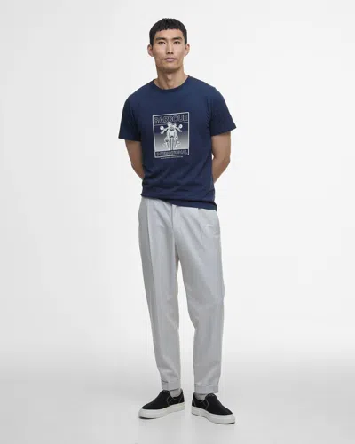 Barbour International Track Graphic Mens T-shirt In Blue