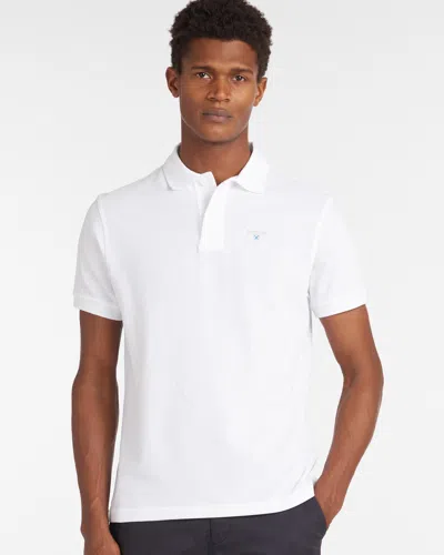 Barbour White Cotton Polo In White
