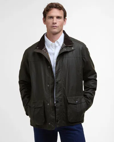 Barbour Sander Mens Wax Jacket In Black