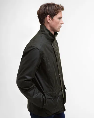 Barbour Sander Mens Wax Jacket In Black