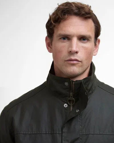 Barbour Sander Mens Wax Jacket In Black