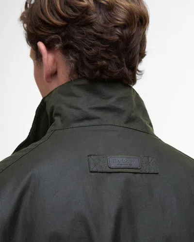 Barbour Sander Mens Wax Jacket In Black