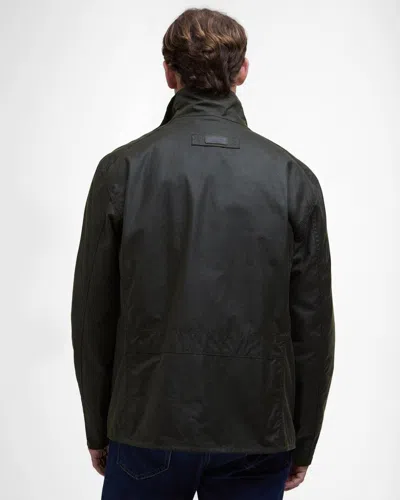 Barbour Sander Mens Wax Jacket In Black