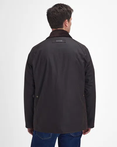 Barbour Stratford Tattersall Mens Wax Jacket In Black