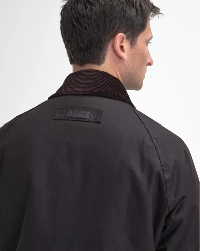 Barbour Stratford Tattersall Mens Wax Jacket In Black