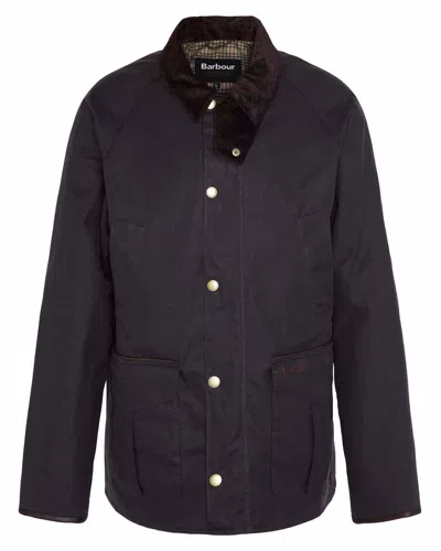 Barbour Stratford Tattersall Mens Wax Jacket In Black