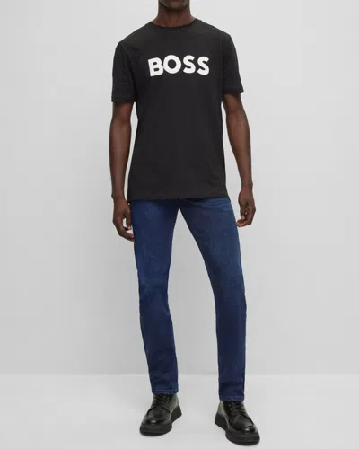 Hugo Boss Delaware Mens Slim-fit Jeans In Blue Super-stretch Denim In Blue
