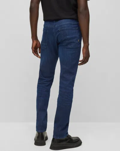 Hugo Boss Delaware Mens Slim-fit Jeans In Blue Super-stretch Denim In Blue