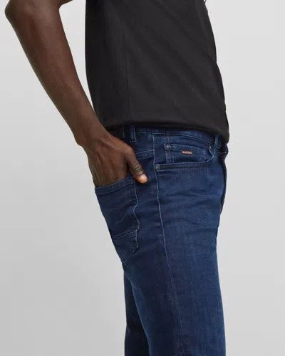 Hugo Boss Delaware Mens Slim-fit Jeans In Blue Super-stretch Denim In Blue