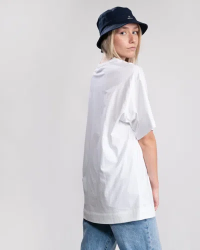 Calvin Klein Oversized Fit Crew-neck T-shirt With Printed Logo In White