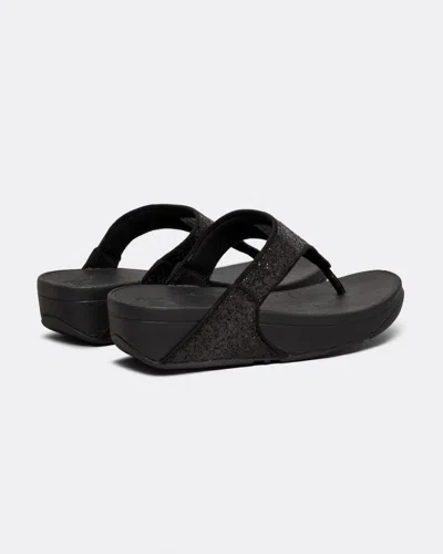 Fitflop Lulu Glitter Flip Flop In Black Glitter Faux Leather