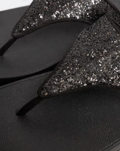 Fitflop Lulu Glitter Flip Flop In Black Glitter Faux Leather