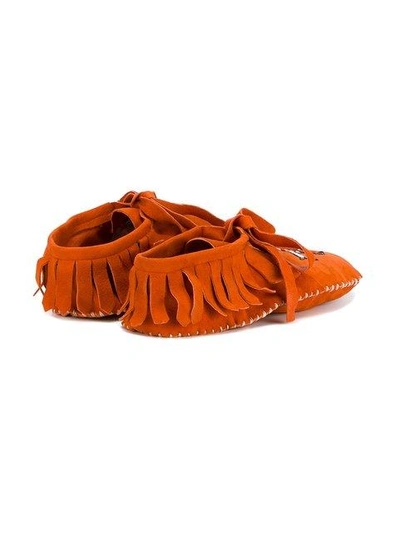 Shop Brother Vellies Embroidered Moccasins In Orange