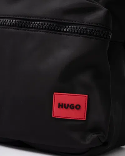 Hugo Boss Ethon Backpack With Red Rubber Logo Label And Top Handle Nos