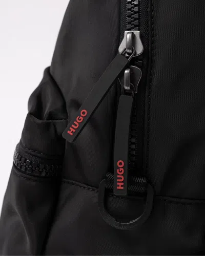 Hugo Boss Ethon Backpack With Red Rubber Logo Label And Top Handle Nos