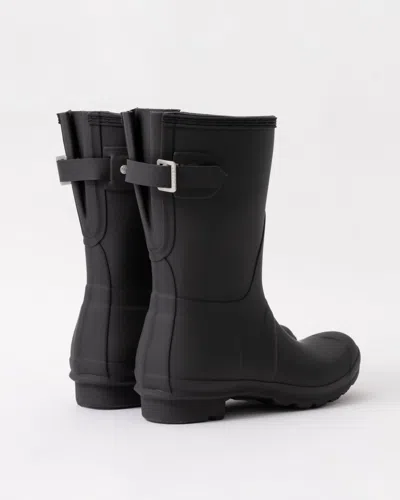 Hunter Original Back Adjustable Short Womens Boot In Black