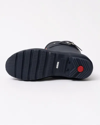 Hunter Womens Original Short Gingham Boot In Blue