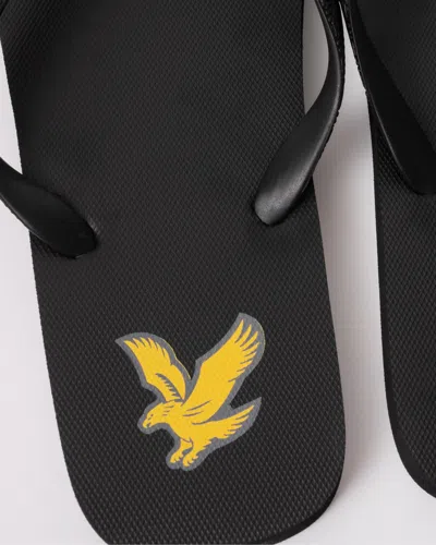 Lyle & Scott Lyle And Scott Logo Flip Flops Black In Black