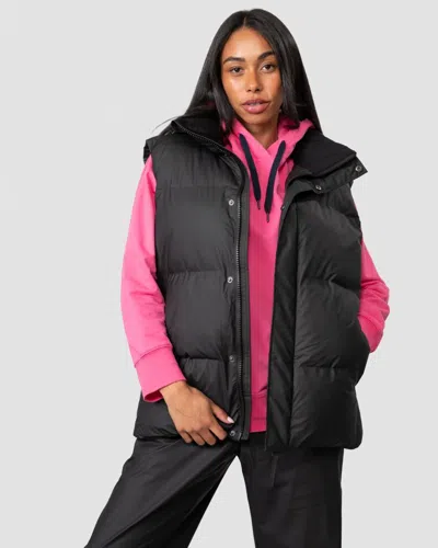 Rains Boxy Unisex Puffer Vest In Black