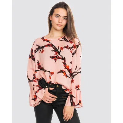 Samsoe & Samsoe Serena Ls Aop Womens Top 8083 In Pink