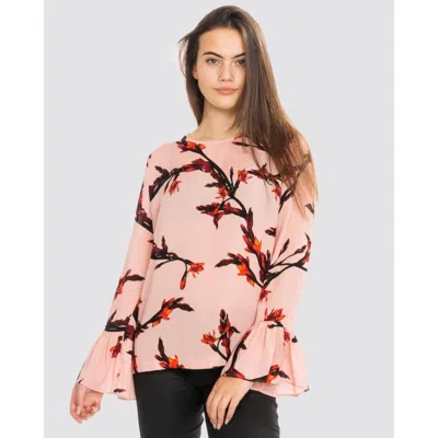 Samsoe & Samsoe Serena Ls Aop Womens Top 8083 In Pink