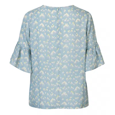 Samsoe & Samsoe Womens Serena Ss Aop Top 8083 In Blue