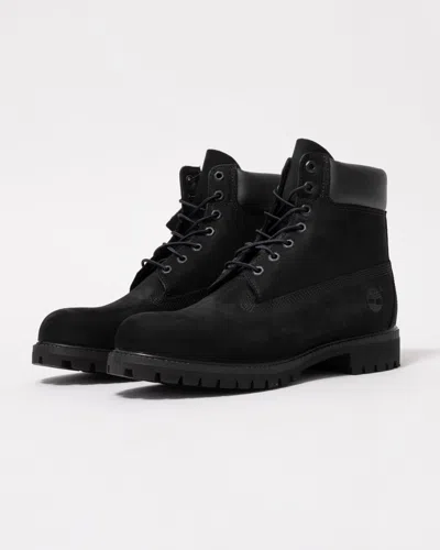 Timberland Brlack Water-proof Boots With Logo Plate In Black