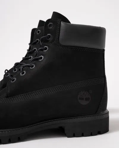 Timberland Brlack Water-proof Boots With Logo Plate In Black