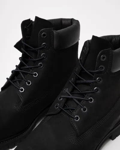 Timberland Brlack Water-proof Boots With Logo Plate In Black