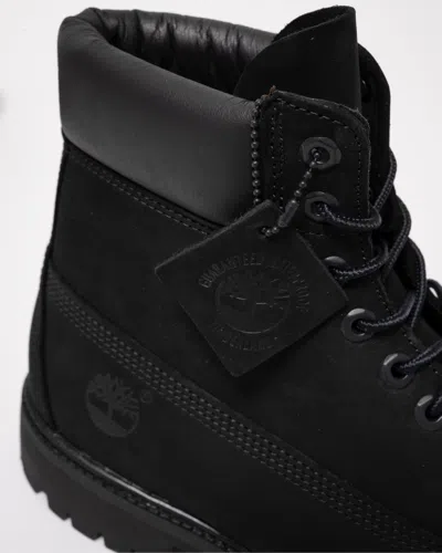 Timberland Brlack Water-proof Boots With Logo Plate In Black