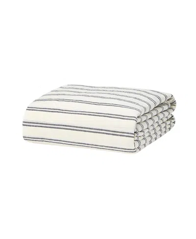 Piglet In Bed Kemptown Stripe Linen Blend Duvet Cover, King In Neutral