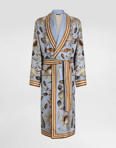 Dolce & Gabbana Shell-print Silk Twill Robe