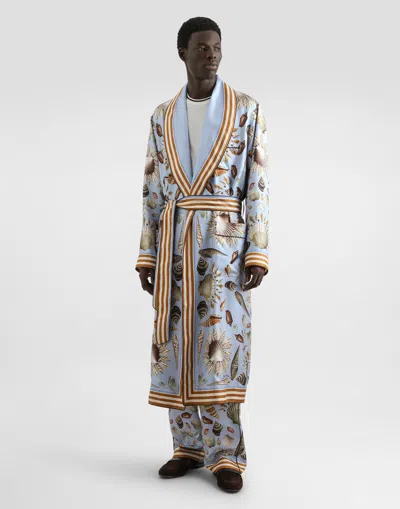 Dolce & Gabbana Shell-print Silk Twill Robe