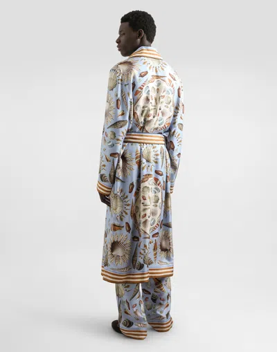 Dolce & Gabbana Shell-print Silk Twill Robe