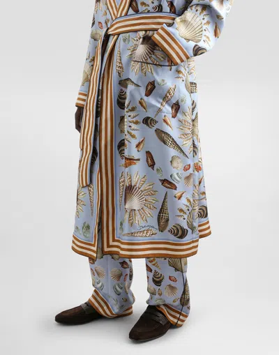 Dolce & Gabbana Shell-print Silk Twill Robe