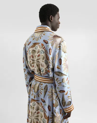 Dolce & Gabbana Shell-print Silk Twill Robe
