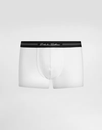 Dolce & Gabbana Men's Jersey Stretch Logo Script Boxer Briefs