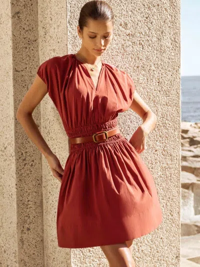 Brochu Walker The Mina Short Dress In Brown