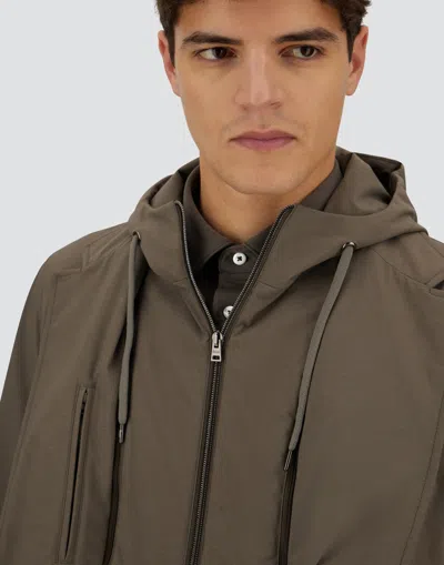 Herno Resort Blazer In Nylon Comfort Stretch In Brown