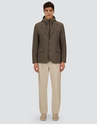 Herno Resort Blazer In Nylon Comfort Stretch In Brown