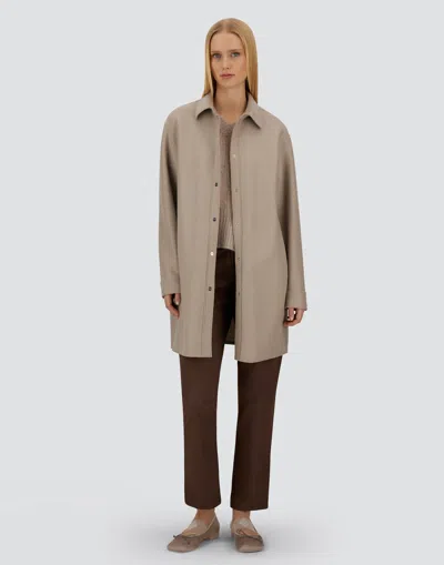 Herno Resort Shacket In Felted Wool In Neutral