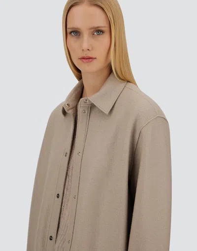 Herno Resort Shacket In Felted Wool In Neutral