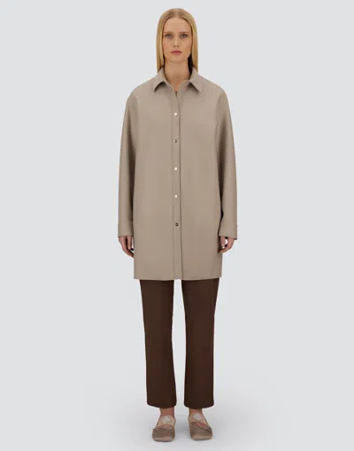 Herno Resort Shacket In Felted Wool In Neutral
