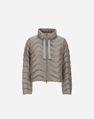 Herno Resort Short Jacket In Nylon Ultralight In Gray