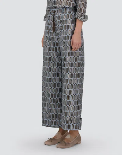 Herno Resort Trousers In Cotton Rectangular Print In Multi