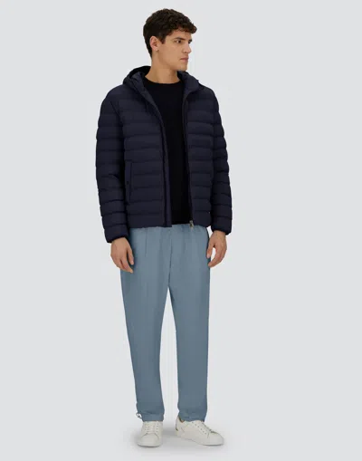 Herno Piumino In Nylon Stretch Blu Navy Uomo In Black